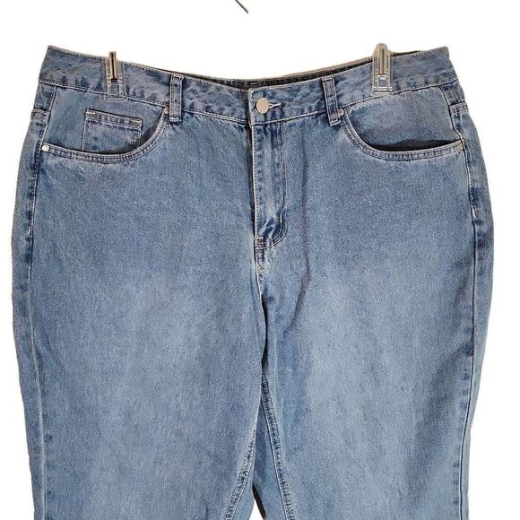 Venus Women's Mid Wash High Rise Ripped Cutout Embellished Denim Jeans Size 18 - Picture 3 of 10